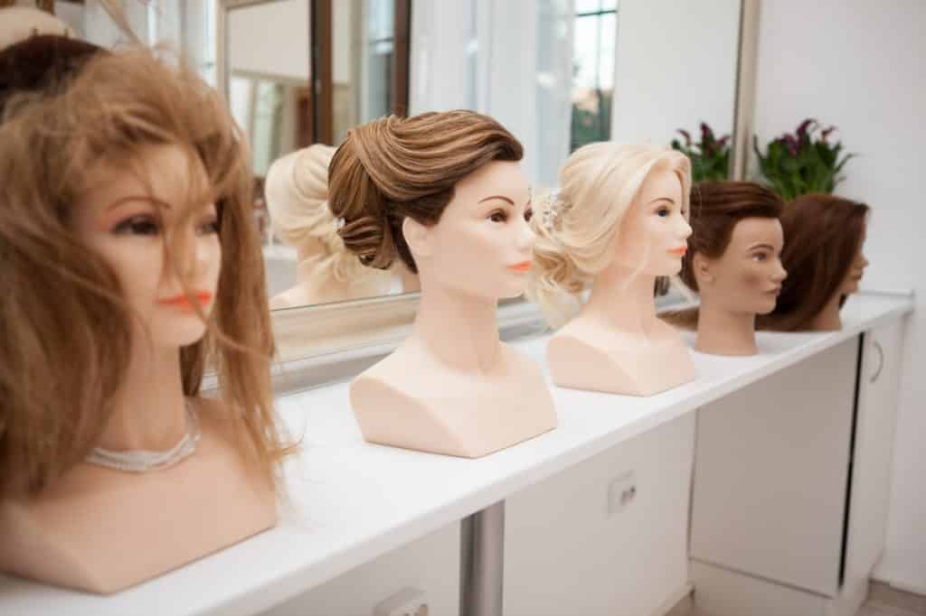 Different mannequin with different hairstyles